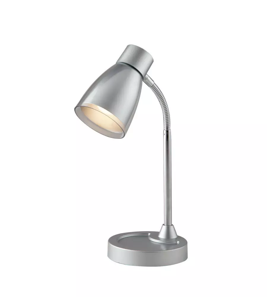 LAMPADA DA TAVOLO "ARKIMEDE" IN METALLO ARGENTO, 40W